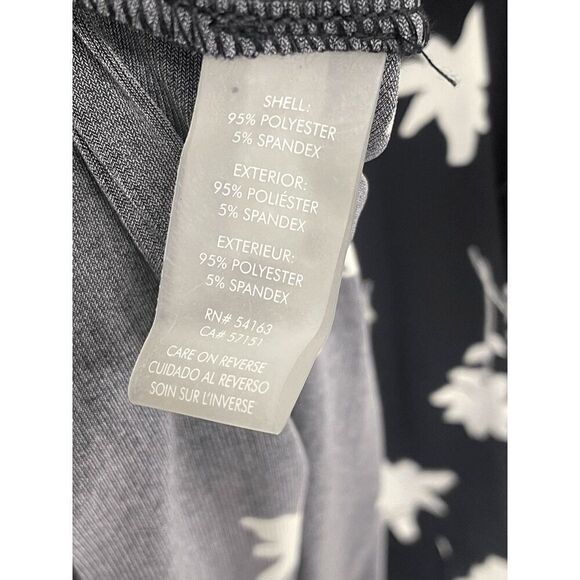 Calvin Klein Women's Petite Printed Faux-Wrap Dress - Black/Cream 2P - Picture 6 of 8